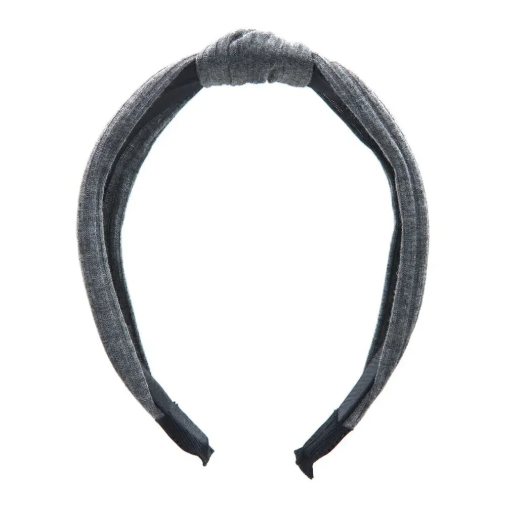 Grey Jersey Knot Comfort Headband